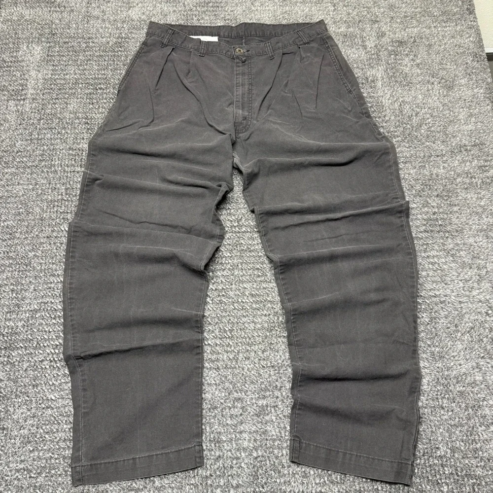 VTG Levis Silver Tab Mens Pleated Pants Chinos 36x30‎ Gray Casual Relaxed Fit